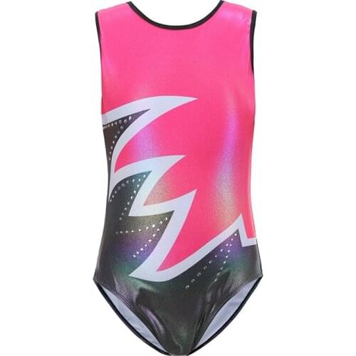 Girls Diamante Sleeveless Ballet Practice Dance Wear Gymnastics Clothes