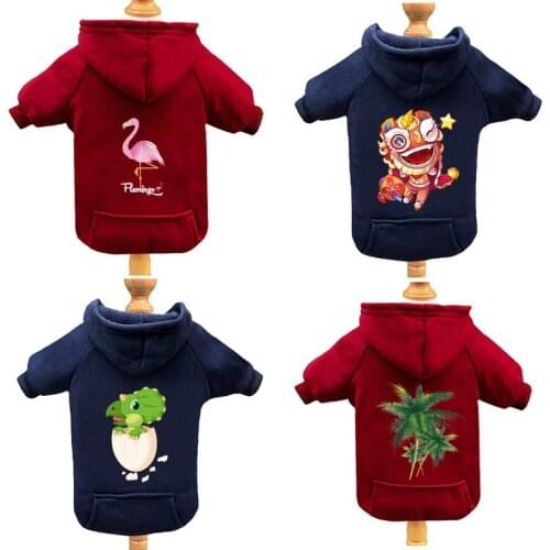 Warm Puppy Clothes Winter Pet Clothing for Cats Fashion Outfits Coats Soft Sweater Pocket Hoodie Spring Pet Supplies
