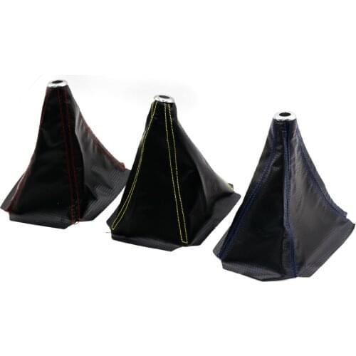 Universal Carbon Fiber Leather Manual Gear Shift Knob Gaiter Automatic Car Styling Shifter Boot Cover Black/Red/Blue/Yellow Line