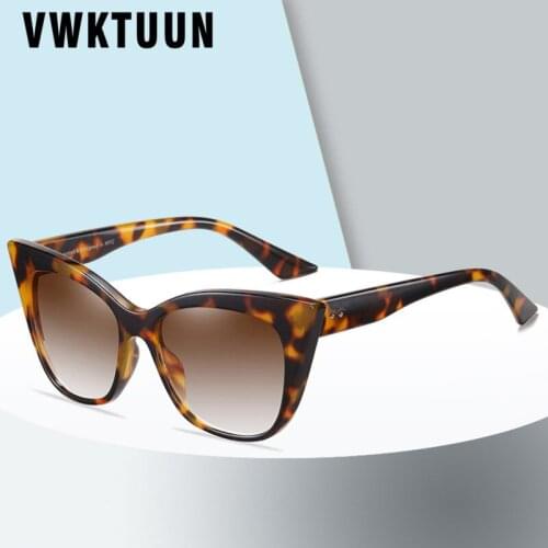 VWKTUUN Oversized Sunglasses Women 2021 Cat Eye Shades Big Womens Sunglasses Luxury Retro Glasses UV400 Lunette de soleil Femm