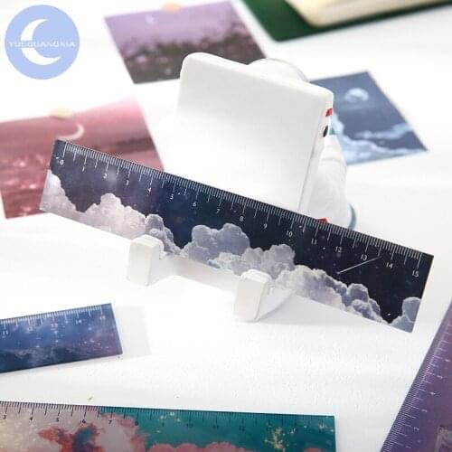 YueGuangXia Starry Ins Ruler Multifunction DIY Drawing Tools Student Rulers Double-duty School Office Supplies Escolar 4 Designs