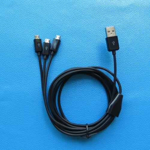 24AWG 2meter 6ft 3 in 1 Micro USB cable Power 3 Micro USB Devices At Once