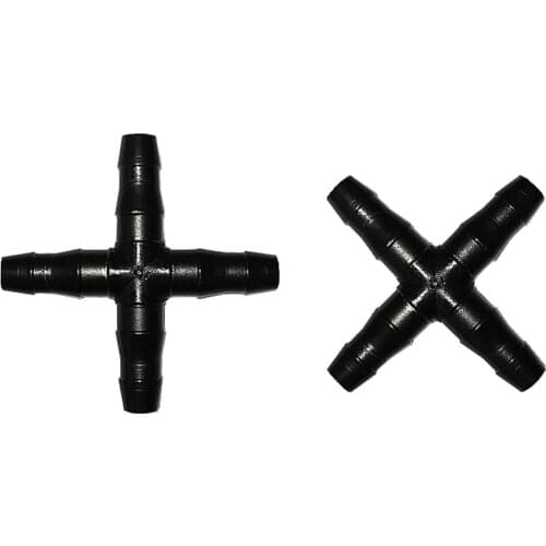 30 Pcs Cross Straight garden hose coil connector For 4/7 Mm Hose 1/4 water hose adapter Garden Micro Irrigation Pipe Accessori