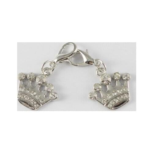 50pcs/Lot Dog ID tag - Dog Pet Cat Charming Diamond Crown/dog Collar Tag Jewellery Gift