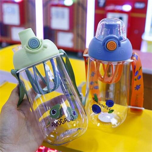 600ml Fruits Water Bottles For Girls Kids PP Plastic Travel Drinking Bottle School Durable BPA Free Tea Mug Outdoor Camping