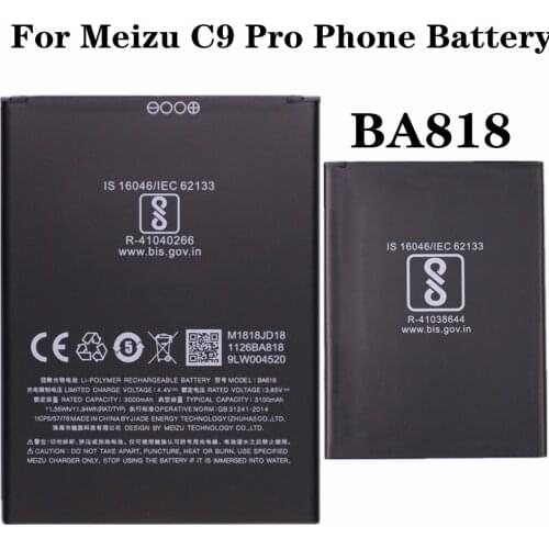 For Meizu c9 pro Mobile Phone Battery 3000mAh BA818 Battery High Capacity Replacement Battery