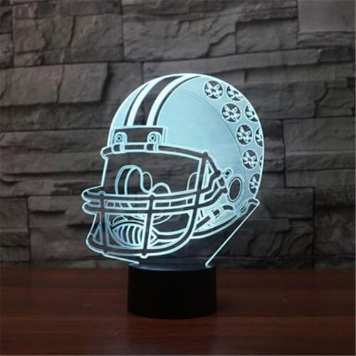 Free shipping New foreign trade Rugby hat 2 3D lamp LED acrylic visual lamp creative touch illusion lamp LED toys Christmas gift