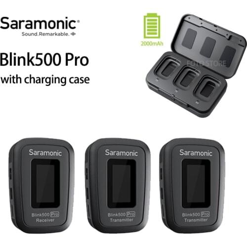 Saramonic Blink 500 Blink500 Pro 2.4GHz Wireless Microphone system with wireless charging case Studio Interview Lavalier Mic