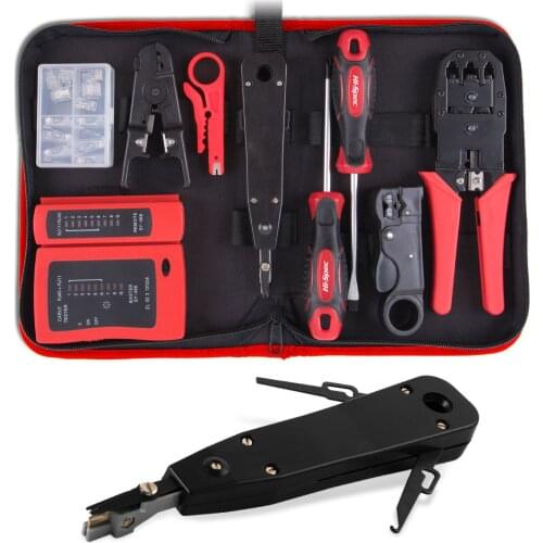 Household network repair tool crystal head wiring combination three-purpose network cable clamp tester kit set