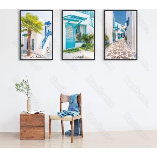 Nordic Decoration Home Landscape Architecture Waterproof Ink Painting Living Room Mural Still Life Pattern Frameless Painting