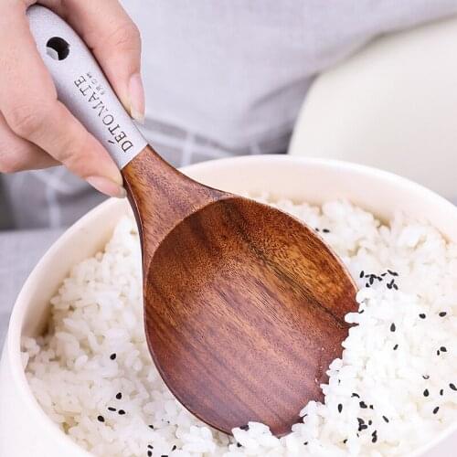 Wooden Kitchen Cooking Tools Spatulas Spoon Eco-friendly Rice Scoop Frying Pan Shovel Hanging Household Utensils Accessories