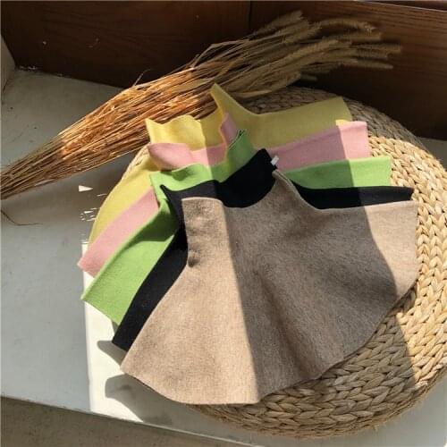 Childrens Skirt Autumn Korean Fashion High Waist Umbrella Skirt for Girls 2 3 4 5 6 Years Toddler Baby Knitting Pettiskirts