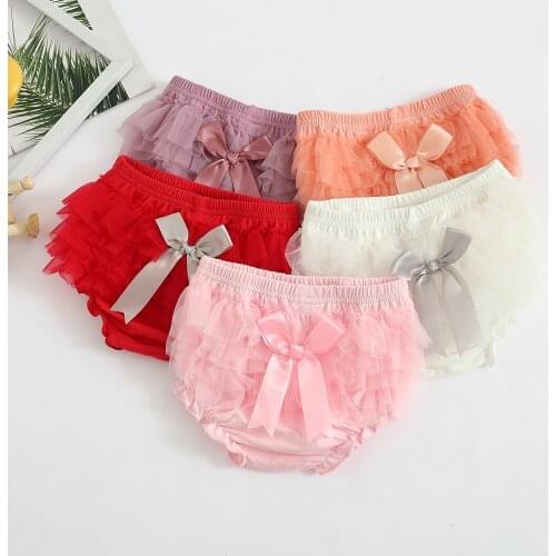 Kids Baby Underwear Spring/summer 2021 Girls Underwear Baby Fashion Bow Net Yarn Underwear Cute Panties Toddler Underwear Girls