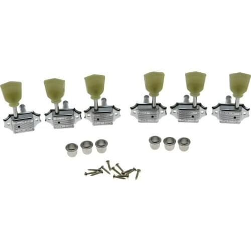 DOPRO Wilkinson Chrome 3x3 Deluxe Vintage Tuners Guitar Tuning Keys Machine Head with Split Post for Les Paul