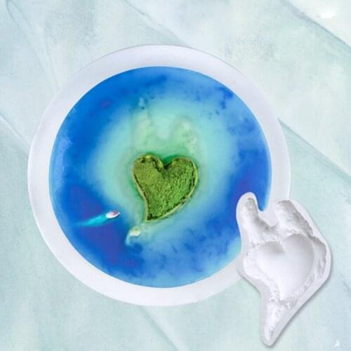 Heart Shaped Island Molds Fondant Cake Decorating Tools Silicone Mold Sugarcrafts Chocolate Baking Tools For Cakes Gumpaste Form