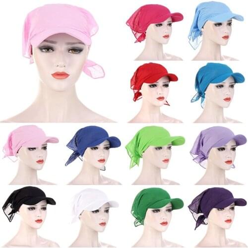 Women Men Unisex Cotton Hat Korean Square Scarf Cap Soft Headscarf Baseball Cap Outdoor Brim Sunshade Hats Gift Hip Hop