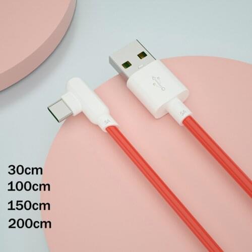 USB C 90 Degree Warp Cable Oneplus Nord N10 N100 8T Type C Dash Charge Cable 0.3/1/2M 5A Fast Charging For One Plus 8 7T 7 Pro 6