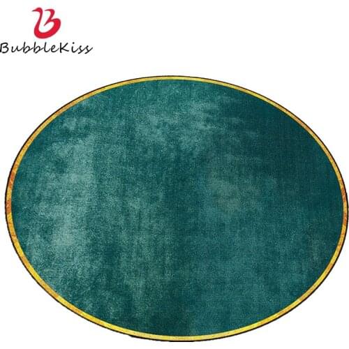 Bubble Kiss Modern Simple Design Round Carpet For Bedroom Green Printed Pattern Home Bedside Decorative Floor Non-Slip Rugs 2021