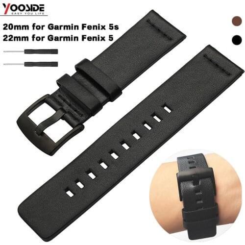 22mm/20mm Leather Watchband For Garmin Fenix 5/Forerunner 935 Bracelet For Garmin Fenix 5S Watch Band Wrist Strap