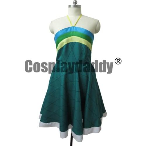 Fairy Tail Wendy Marvell Cosplay Costume Deep Green Dress