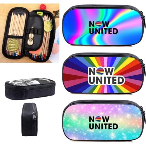 Fashion Now United Pencil Case 3D NU Team Makeup Bag Printed School Supplies Cosmetic Bags Case Zipper Pouch Now United Mochila