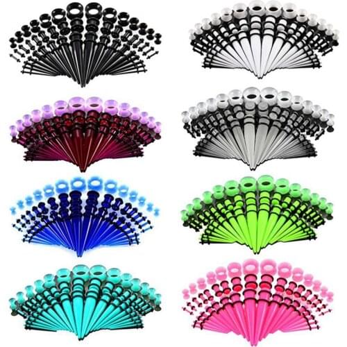 Acrylic Ear Gauge Taper And Plug Stretching Kits Mixed Color Ear Flesh Tunnel Expansion Body Piercing Jewelry