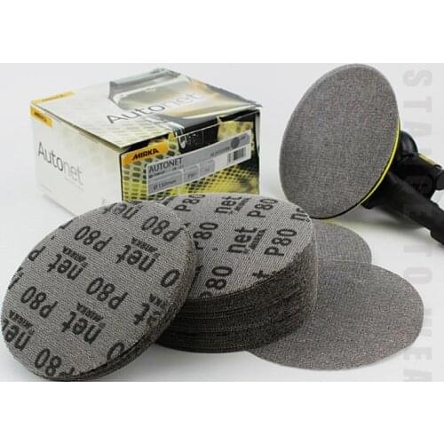 New 50pcs 5 inch/125mm Self-adhered Round net sand Sand paper for pneumatic dry grinding machine, car repair