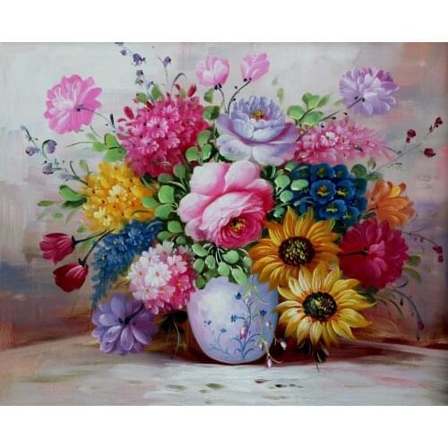 New Embroidery Counted Cross Stitch Kits Needlework - Crafts 14 ct DMC Color DIY Arts Handmade Decor Flowers in vase 5