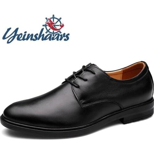 New Genuine Leather Derby Shoes Business Mens Shoes High Quality Lace-Up Oxford Luxury Shoes Brand Handmade Classic Dress Shoes