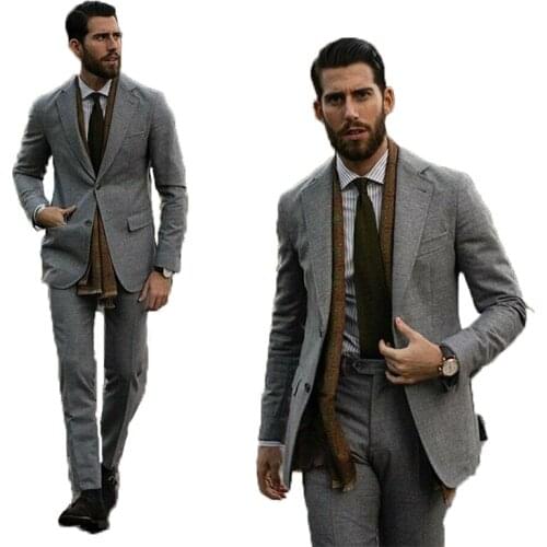2020 New Arrival Mens Suits For Wedding Custome Made Groom Wear Tweed Suit Dinner Suits Evening Dress Two Pieces(Jacket+Pants)