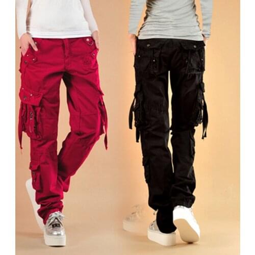 New Arrival Fashion Style Spring Autumn Casual Pants Loose Jeans Baggy Cargo Pants straight Pants For Women Girls