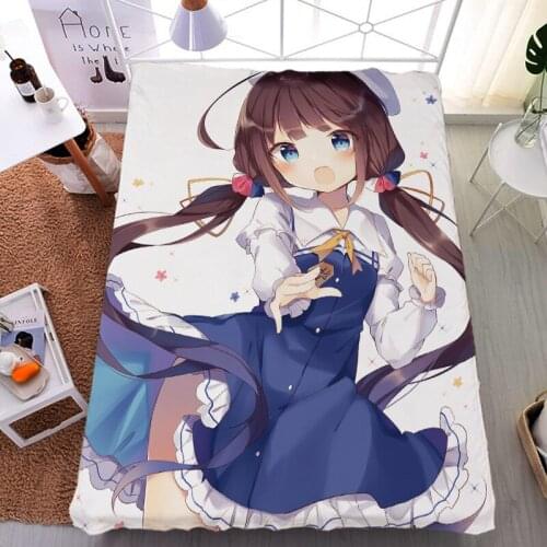 August update Anime Ryuoh no Oshigoto! sexy girl Ai Hinatsuru bed milk fiber sheet & flannel blanket summer quilt 150x200cm