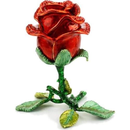 Fashion Classic Romantic Rose Flower Jewelry Packaging Gift Box High Quality Design Aluminum Alloy Wedding Valentines Day Gift