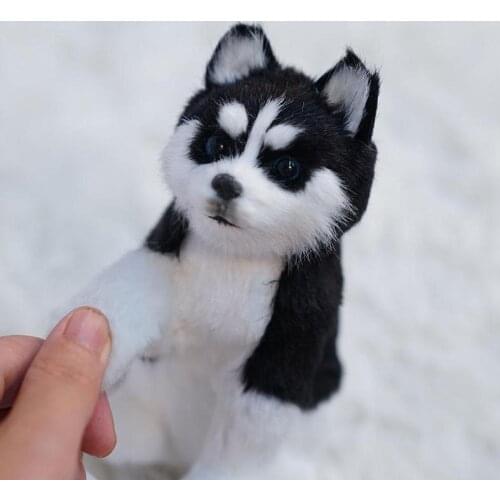 Realistic Husky Dog Simulation Toy Dog Puppy Lifelike Stuffed Companion Toy Pet Dog Handcrafted Drop Shipping