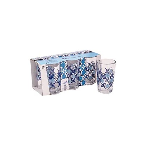 Turkish Coffee Water Glasses for Turkish-Greek Coffee, Special Turkish Iznik Design, Made in Turkey (24pcs)