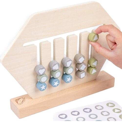 Montessori Teaching Aids Wooden Toys Color Geometric Shape Matching Game Logical Thinking Ability Training Brain Early Education