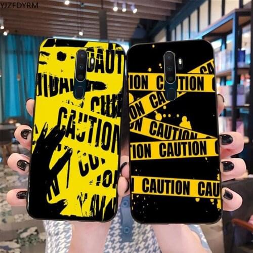 YJZFDYRM yellow warning Painted Phone Case For Oppo A5 A9 2020 Reno2 z Renoace 3pro Realme5Pro
