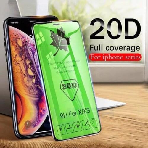 20D Curved Edge Full Cover Protective Glass On The For iPhone 7 8 6 6S Plus Tempered Screen Protector 11 X XR XS Max Glass Film