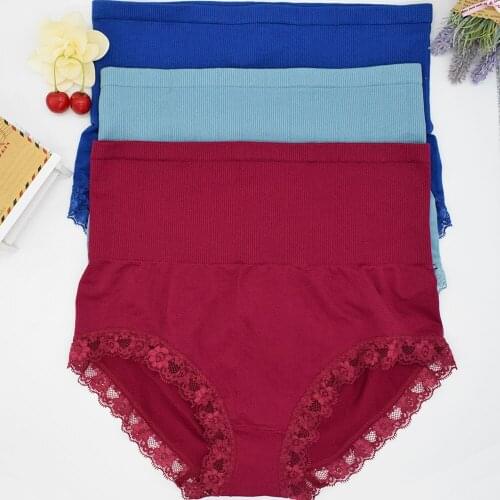 Womens Panties High Waist Panty Very elastic Plus Size Female Underwear Sexy Lace Pants Body Shaping Briefs