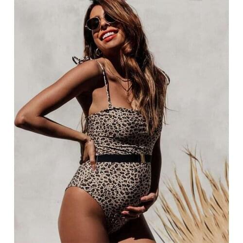 Women Swimsuit Female1Piece Leopard Print Sleeveless Strapless Bathing Suit Swimwear for Summer Bathing Beachwear Summer Parties