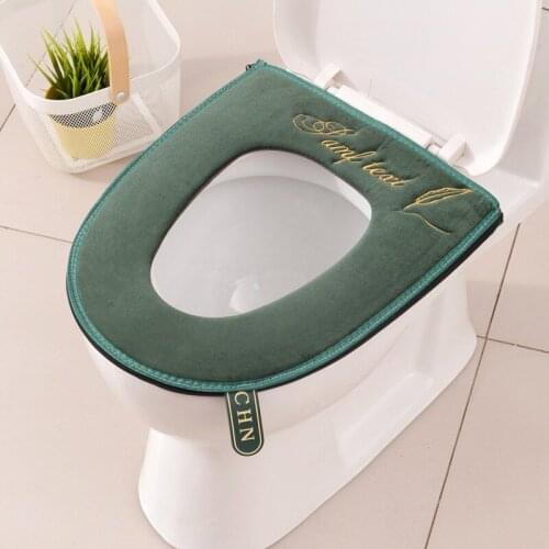 Nordic Style Series Toilet Seat With Handle Button Pull Chain Seat With Embroidered Pattern Toilet Seat Cover