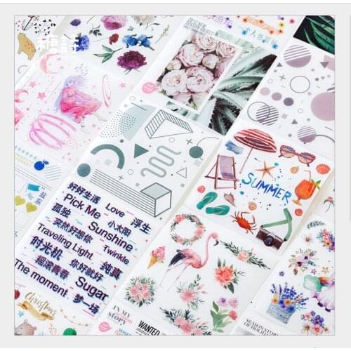 10pcs/set Vivid Collage travel island forest animals green plants flowers Dream angel Sticker DIY planner Scrapbooking Stickers