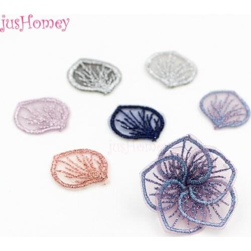 100PCS Embroidery Blossom Flower Petals Petite Floral Petals Accessory for DIY Jewelry Making, Handmade Flowers, Dangle Earrings