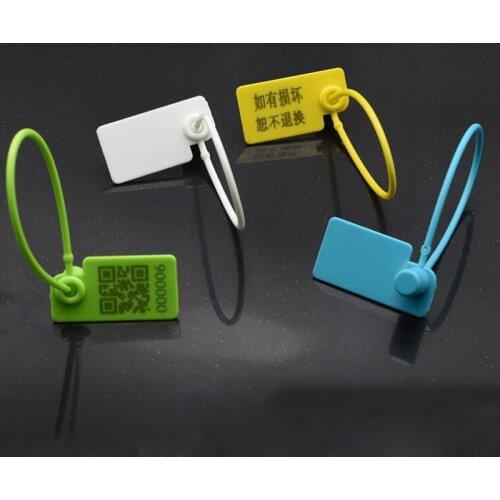 100pcs Disposable Anti-counterfeit Anti-tamper Bag Buckle Plastic Seal Tag Seal Padlock Tag Cable Ties