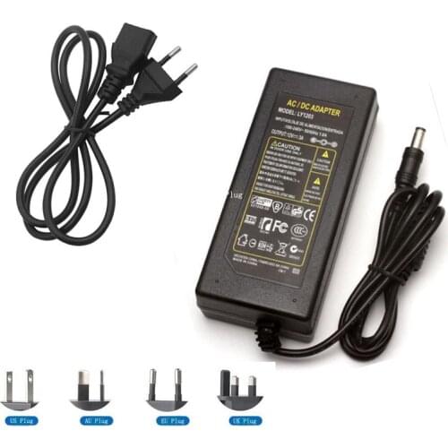 12V 5A 60W DC 5.5x2.1mm AC Power Adapter Charger Transformer Power Supply for LED Strip Light Lamp Tape Converter US/EU/UK/AU