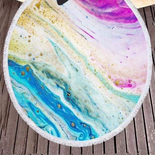 Drop Shipping New Round Beach Towel Absorbent Microfiber Bath Towels For Kids Adults Toalla Beach Carpet Tapestry Blanket