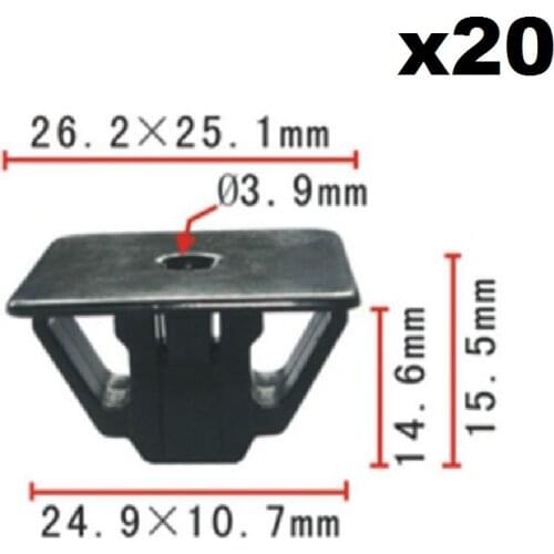 20x Headlight To Grille Spacer Bracket #10 Screw Grommet Nylon Nut Clip For Honda / Nylon Retainer Clip