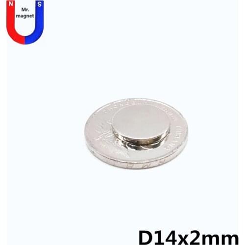 30/100/500pcs 14x2 magnet Disc 14x2mm super strong permanent neodymium magnet 14*2 mm small round rare earth magnet fridge N35