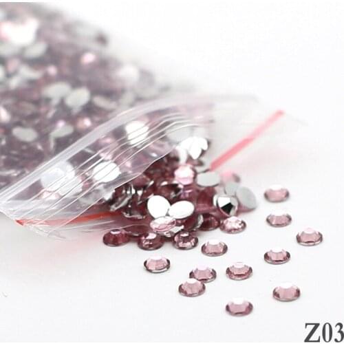 4mm 1000pcs New Light pink Decorative Diamond 14-sided Resin Round Fashion Popular Nail DIY SS16 Z03