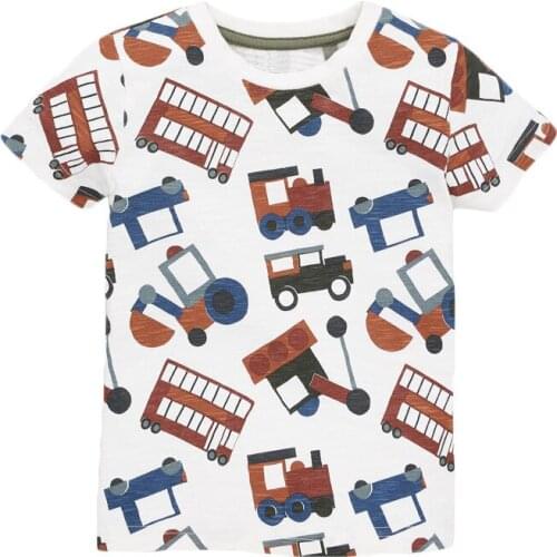 Bambino 2021 New Tees of Children 2-7 Years Cars Pure Cotton T shirt for Kids Boys Tops Clothing Baby Clothes Child Costume